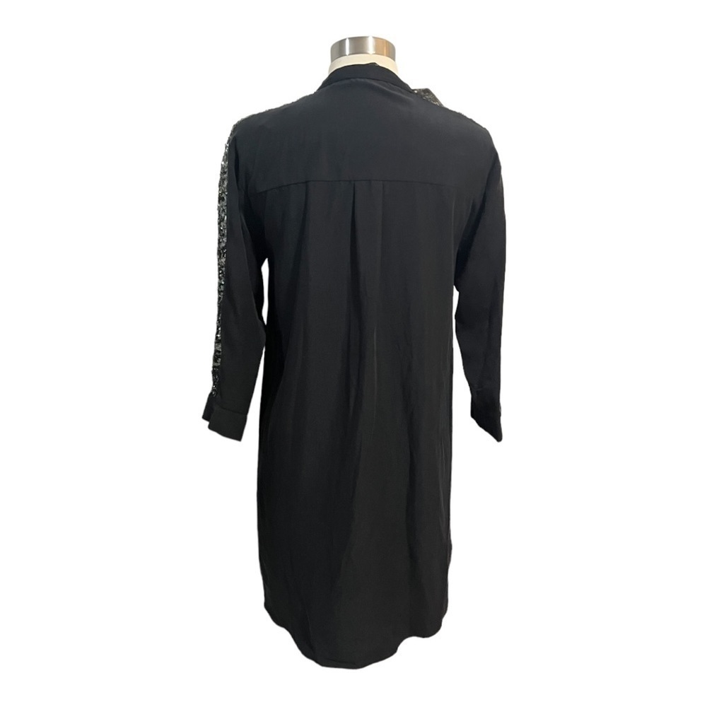 ZARA BASIC Tunic Dress Pullover Sequins Black Lyo… - image 4